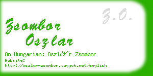 zsombor oszlar business card
